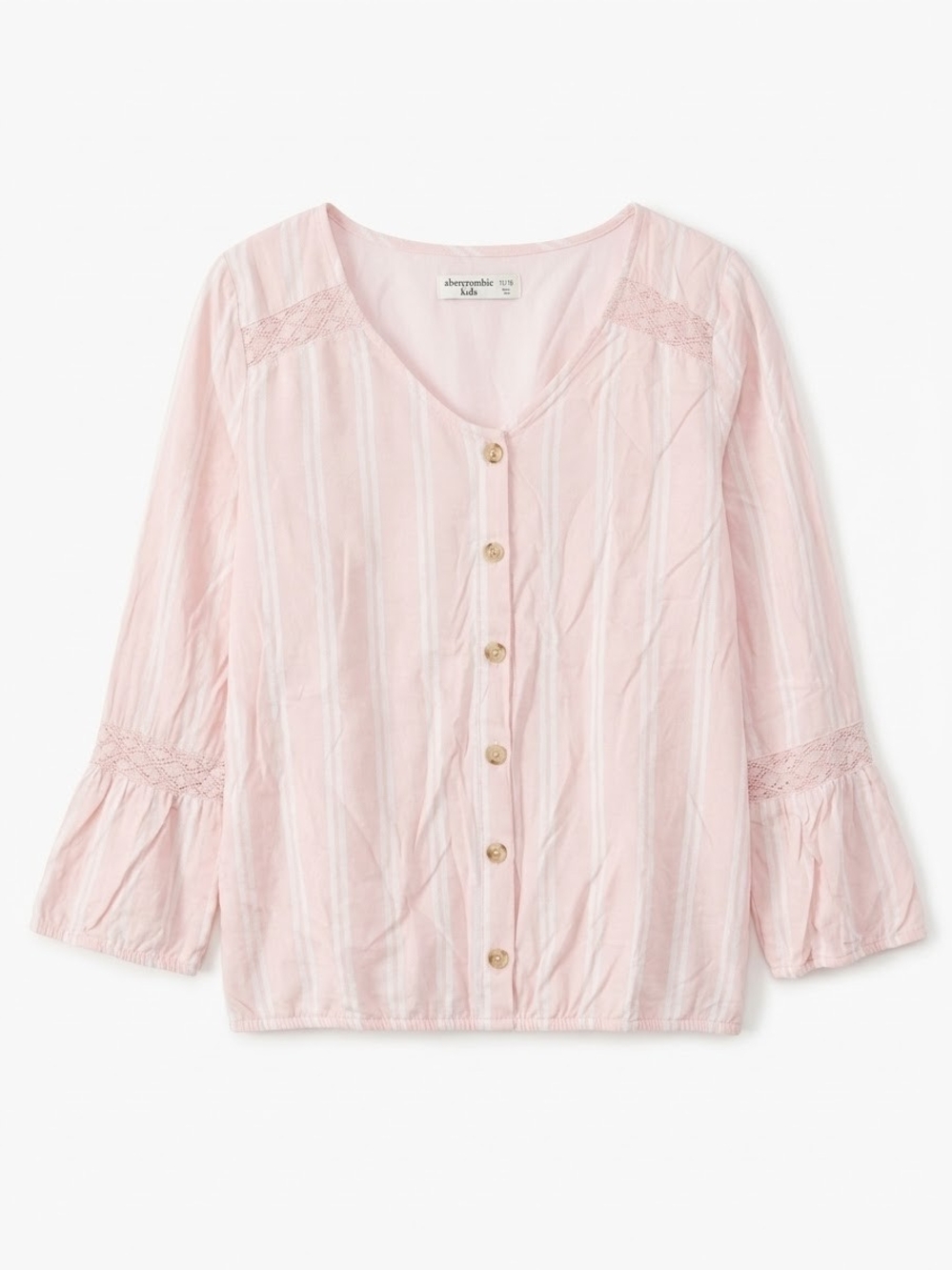 abercrombie kids Light Pink Striped Button-Down Top